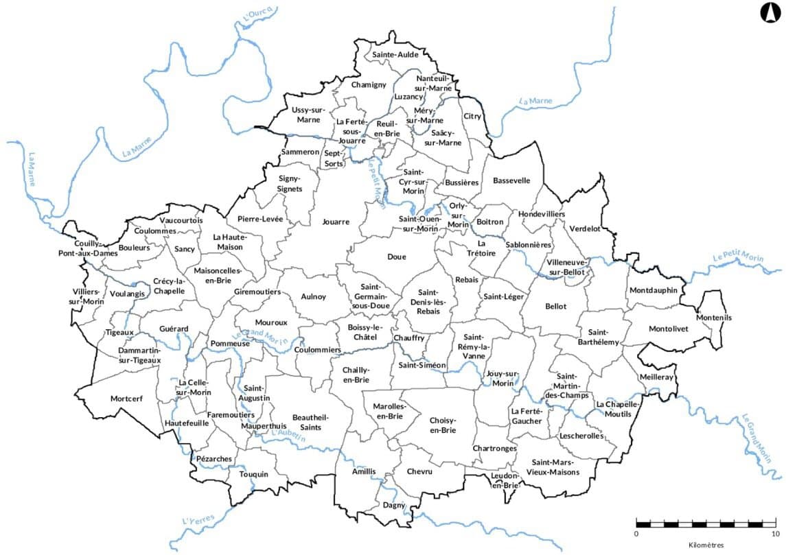 Carte du Parc Naturel Régional Brie et Deux Morin